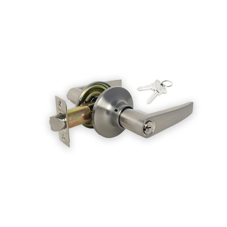 PREMIER LOCK Entry Door Lever Lock Set, Satin Nickel LEV02X